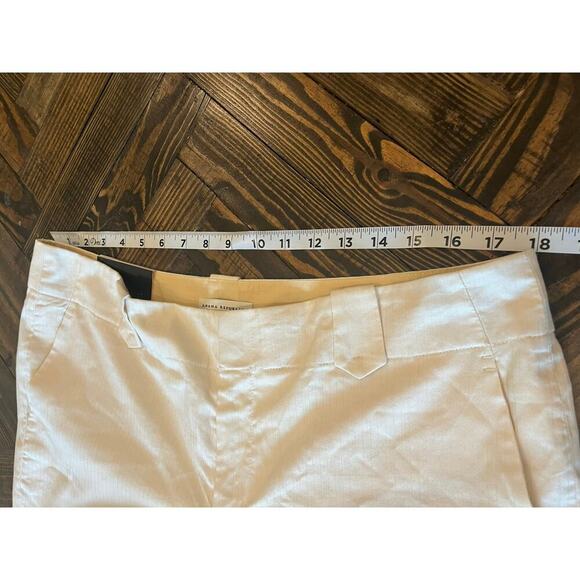 Banana Republic Cotton Silk Blend Pants Women 14 Neutral Light Academia Preppy - Picture 4 of 10